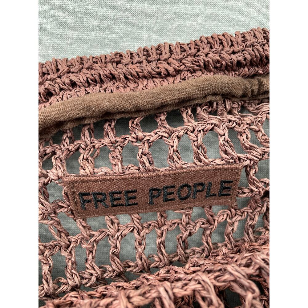 NWT Free People Sand Bound Clutch Bag Chocolate Brown Woven Boho Travel Purse - Picture 7 of 12